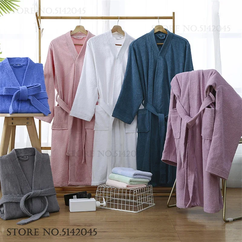 

Хлопковый махровый халат, кимоно, осень-зима, новое водопоглощающее полотенце, халат для сна, домашнее платье, свободная мягкая ночная одежда, пеньюар