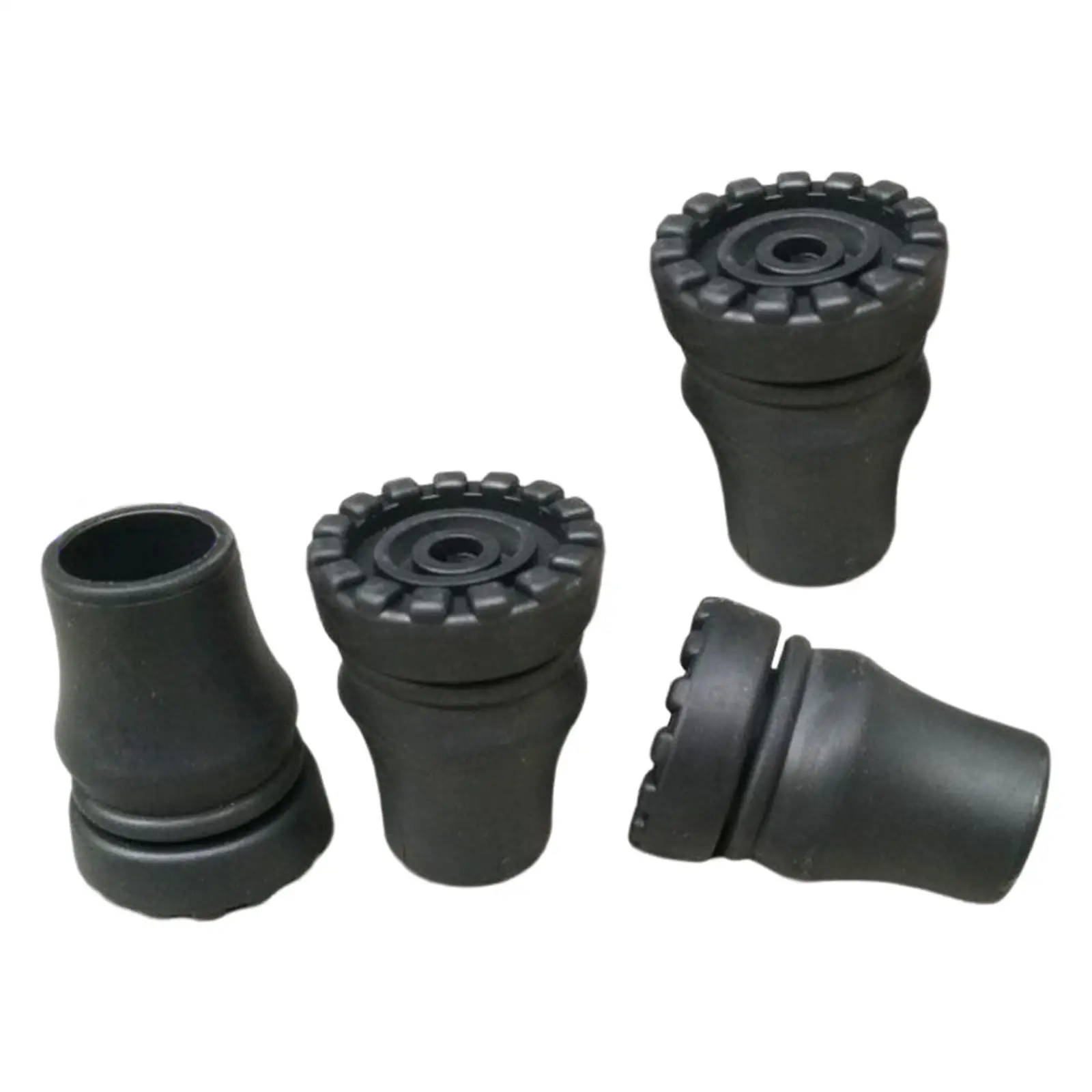 4pcs Anti-skid Stable Shock Absorb End Cane Tips 19mm , Black, 49x37x19mm