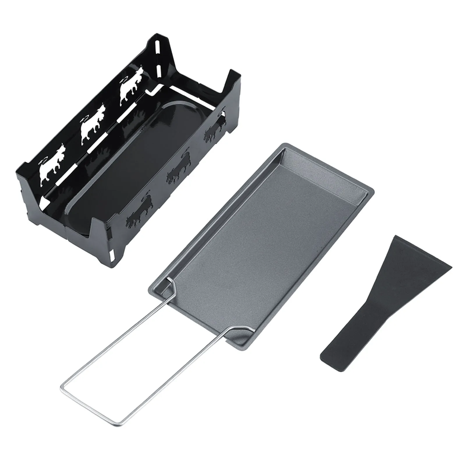 Tragbare NOn Stick Käse Raclette Rotaster Backblech Herd Mit Faltbare Griff Set Carbon Stahl Home Küche Grillen Werkzeug