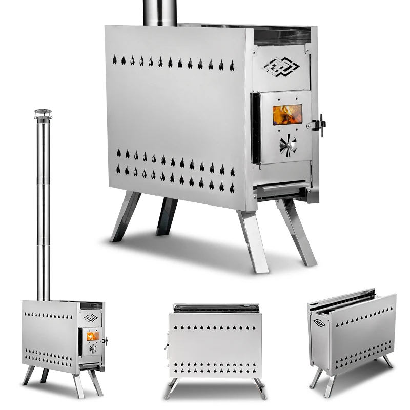 Diooist Outdoor Modern Design Solid Fuel Stove Wholesale Wood Oven Sauna with Efficient Wood Burning for Camping Tent