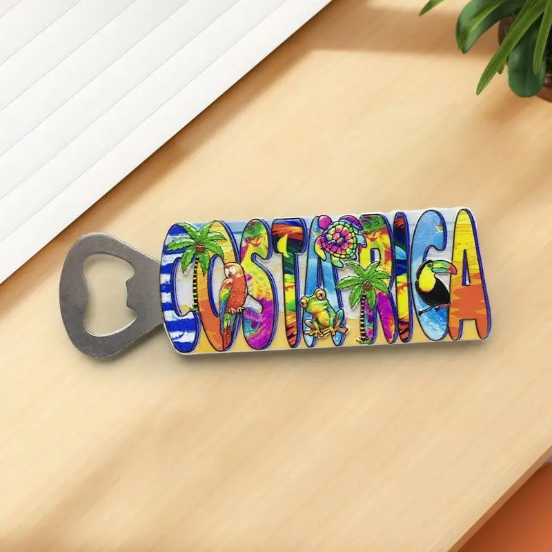 

Costa Rica Beach Animal Beach Sign Bottle Opener Fridge Magnet Home 3D Decoration