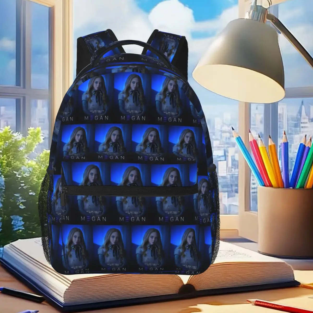 Run From M3Gan Thriller Backpack Student Boys Girls BookBag Kids School Bag Laptop Shoulder Bags for Men Women