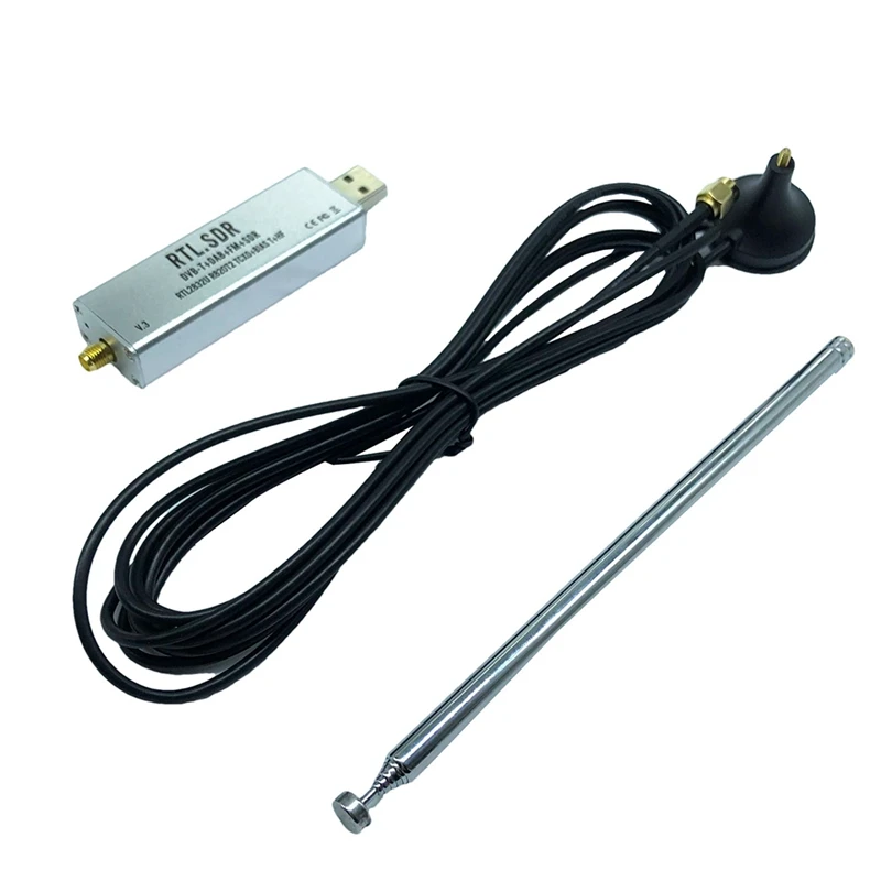 V3 RTL2832U 1PPM TCXO HF Bias Tee SMA Software Defined Radio Metal+Plastic SMA Dongle +Antenna RTL SDR V3 R820T2 RTL2832U