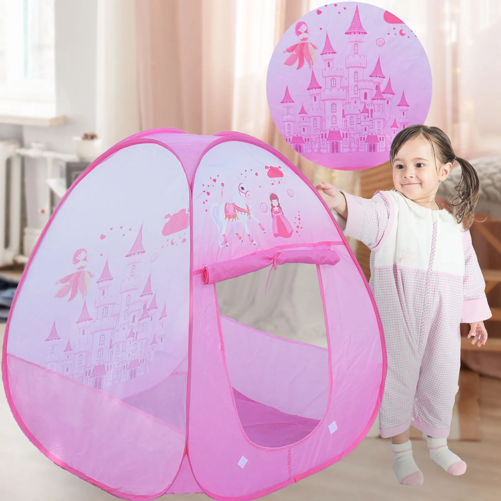 خيمة Baby Tianma المحمولة القابلة للطي لعبة ألعاب الأطفال للأولاد والبنات لعب المنزل الداخلي لعبة قلعة الأميرة هدية منزلية