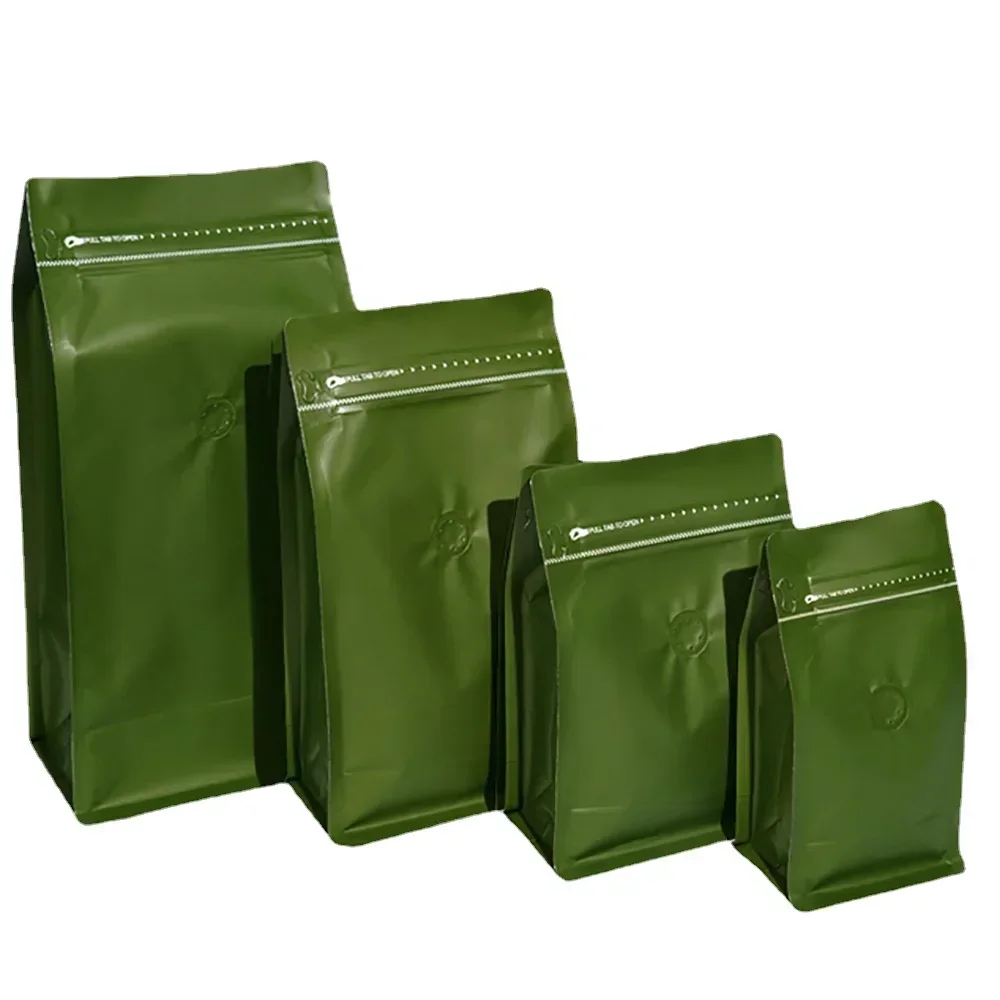 50PCS Resealable Dark Green Plastic Zipper Smell Proof Bag Bolsas Stand Up Zip Lock Pouch for Coffee Tea Powder Packaging Bag