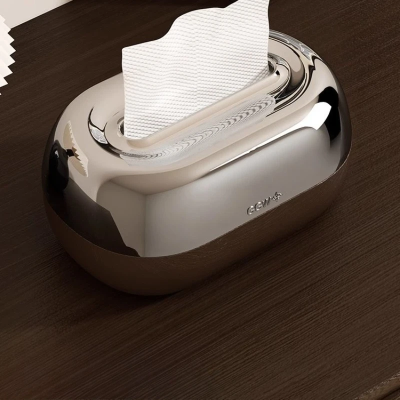 

Desktop Tissue Box Napkin Holder ABS Tissue Box Cover Antique Coffee Table Bedroom Light Luxury Spring Pumping Tissue Box