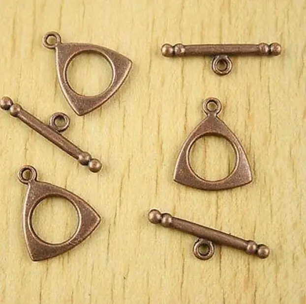 

18sets 19.0*15.7mm bar is 24.6mm copper-tone triangle toggle clasps HWH1381