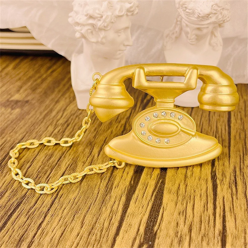 بروش هاتف للنساء من مادة السبائك ، مجوهرات رائعة ، دبوس ملابس نسائية ذو إحساس كبير ، حفلة مأدبة #6