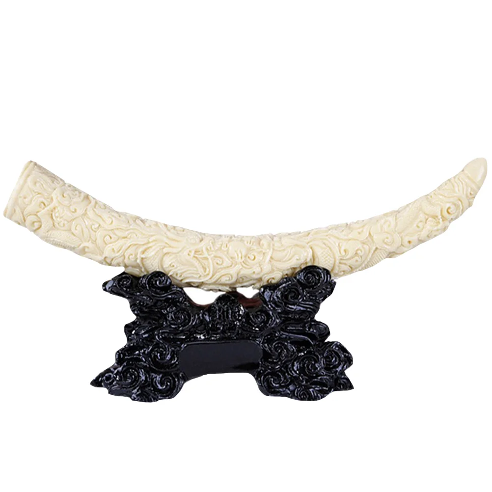 

Imitation Ivory Handicraft Decoration Study Office Cabinet Elephant Tooth Model Resin Animal