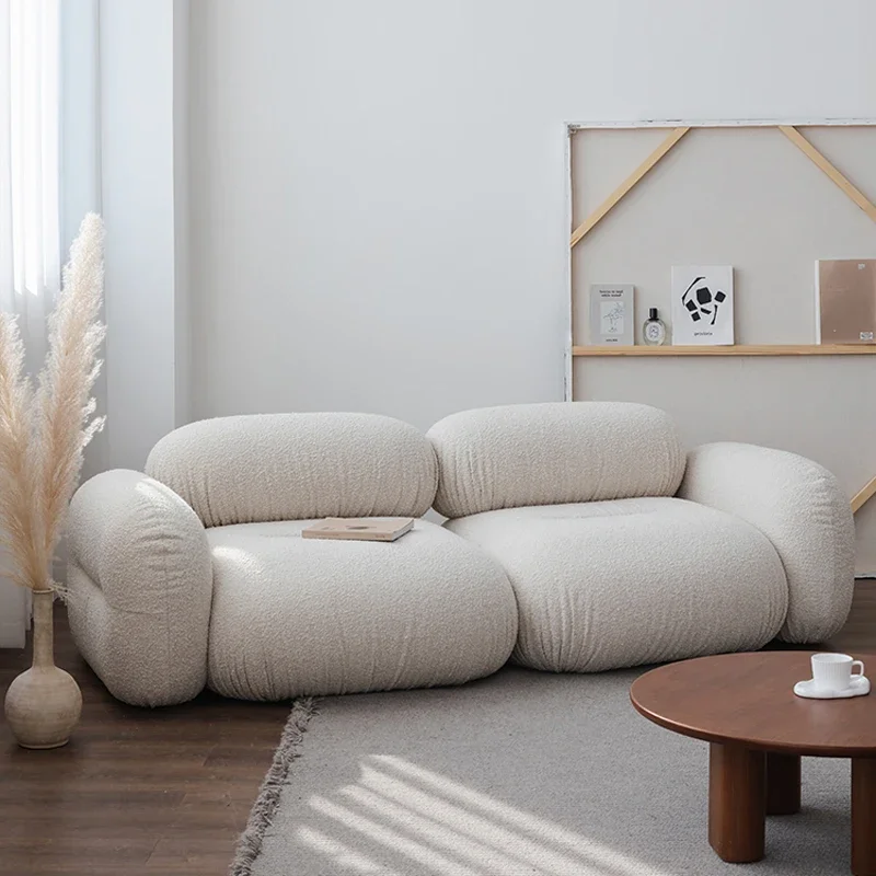 Wabi-sabi wind cashmere tofu module, design splicing cloud sofa