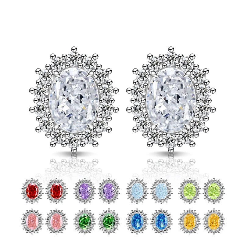 

Best-selling product - Ice Flower Cut Sunflower 925 Sterling Silver Ear Studs - High Carbon Diamond Paparrachio - Women's Jewelr