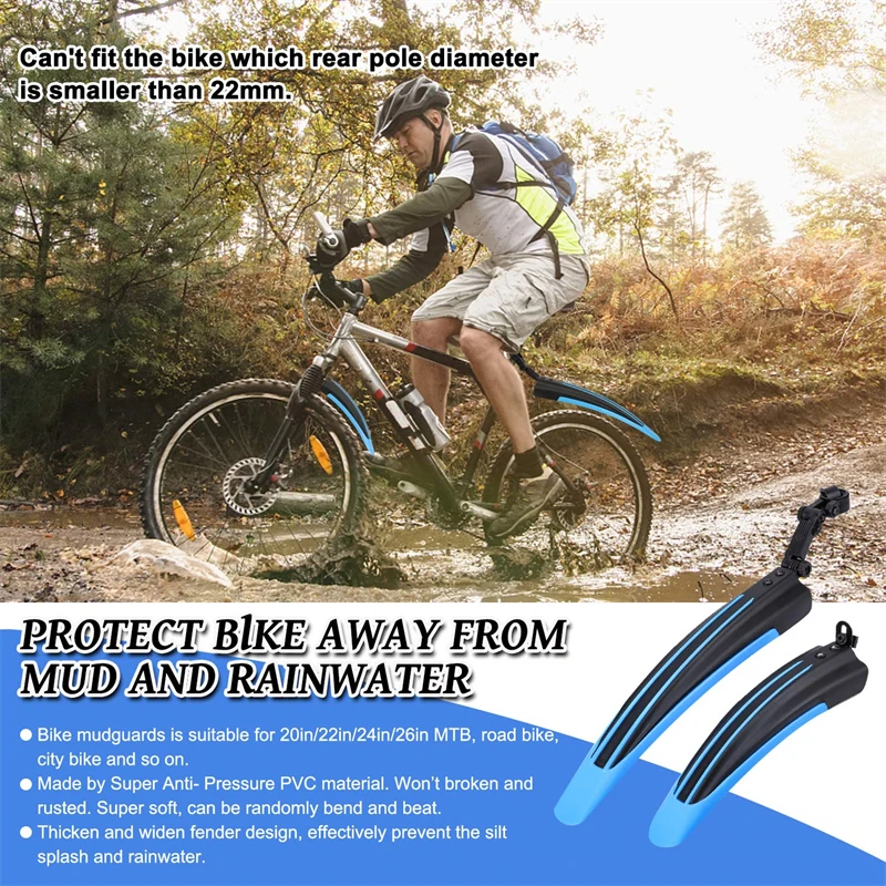 2pcs Bicycle Mudguard Mountain Road Bike Fenders Mud Guards Set Bicycle Mudguard Wings For Bicycle Front Rear Fenders