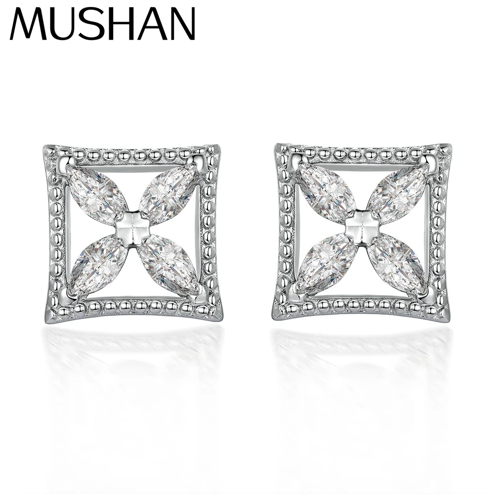 

Серьги-каффы MuShan Designer Jewelry из стерлингового серебра 925 пробы с цирконием 7А, позолоченные 18-каратным золотом, элегантные, для женщин