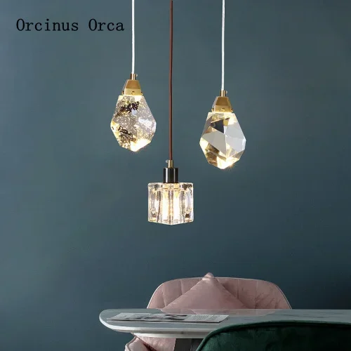 Nordic post modern gold diamond chandelier living room background bedroom bedside lamp corridor creative Crystal Chandelier