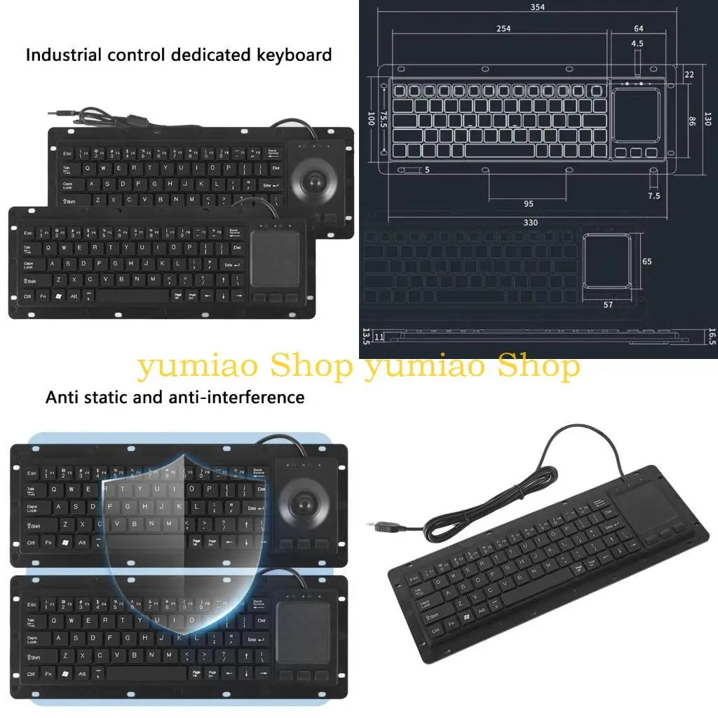 

587B USB Keyboards USB Touches Board Featuring Touchpads for Control Panel and Cabinets