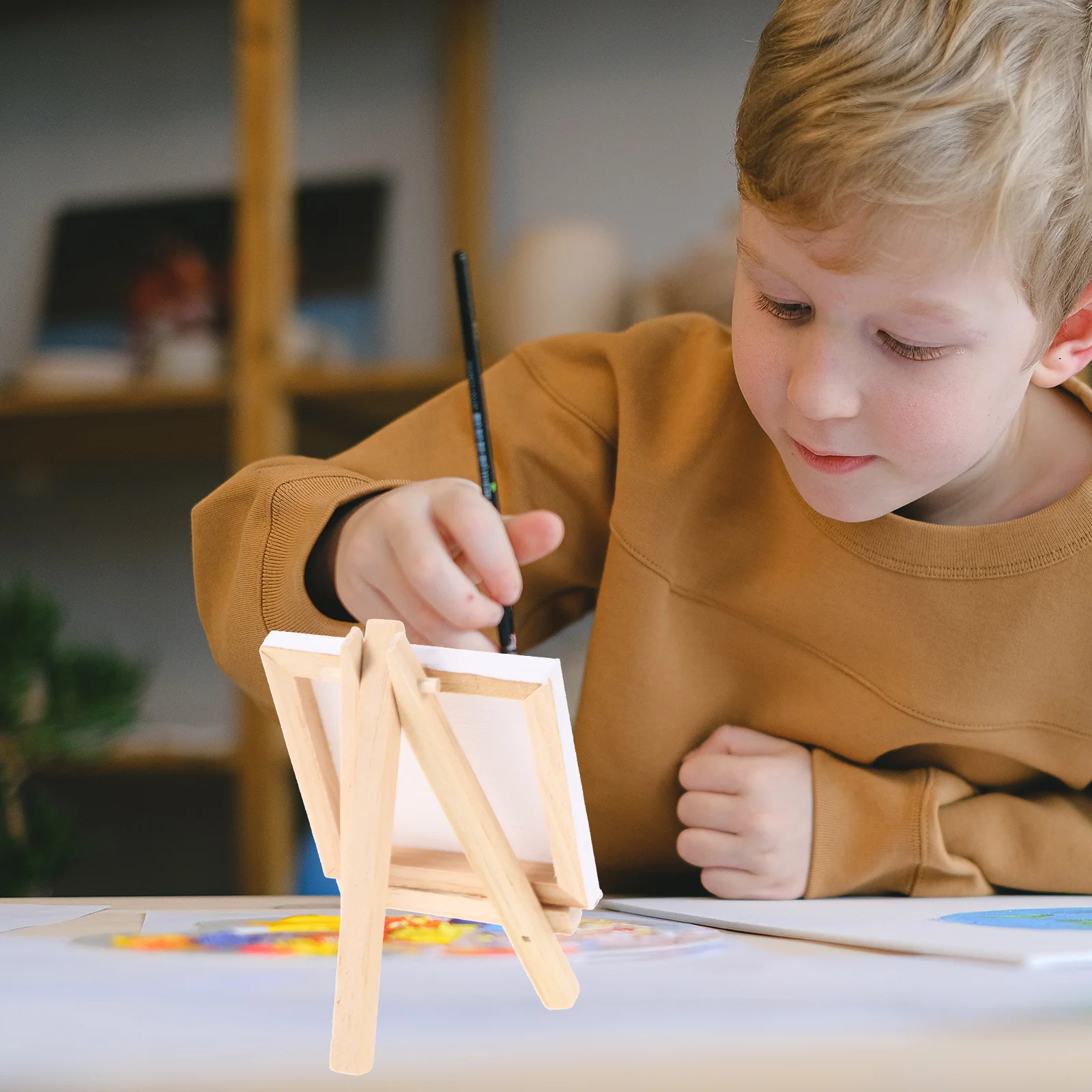 6 stanovuje ruční práce malířství easel artwork mazat paints mini natažené artista plátna dřevěný bambus nepopsaný desek