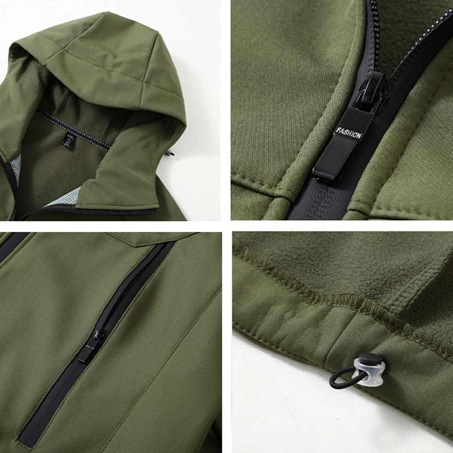 13XL Plus Size Waterproof Windbreaker Jacket Men Camp Jacket Coat Autumn Fleece Jacket Male Outerwear Outdoor - Image 6