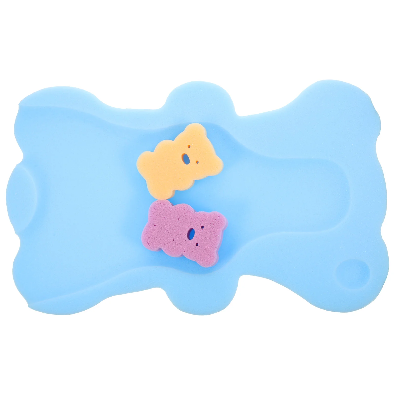 Bath Sponges for Shower Baby Mat Mats Non-slip Pad Accessories Sky-blue Infant Pillow