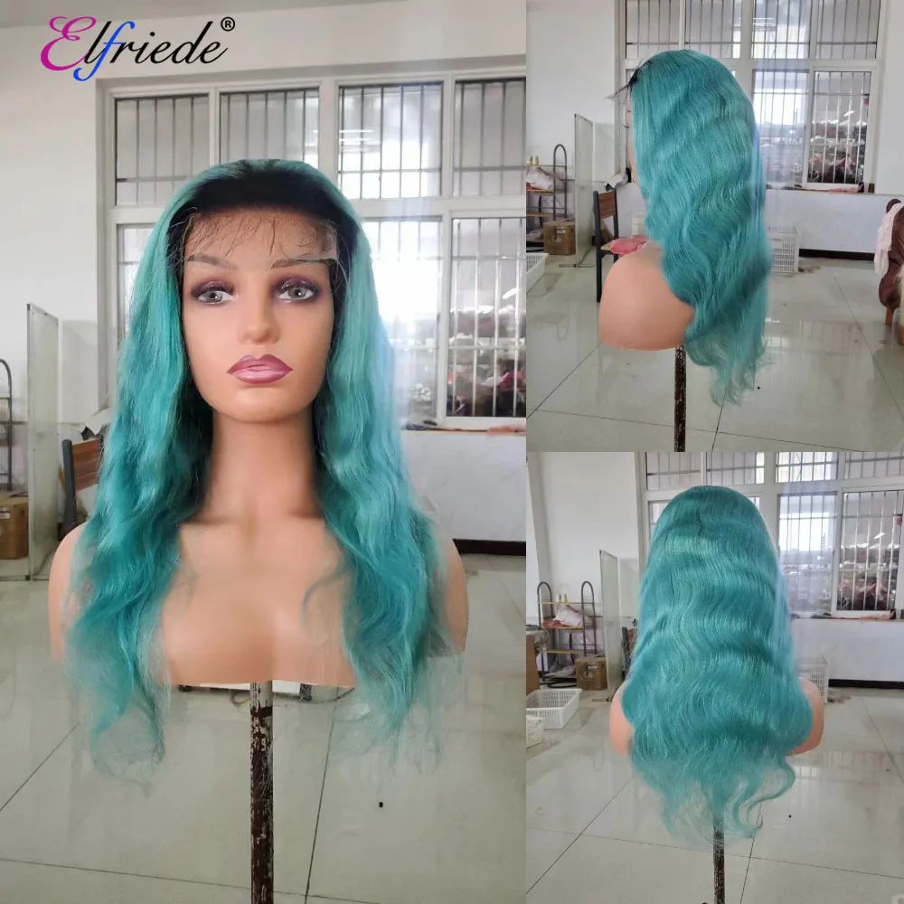 

Elfriede #T1B/Bondi Blue Body Wave Lace Wigs for Women 4x4 Lace Closure 13X4 13X6 HD Lace Frontal Wig 100% Remy Human Hair Wigs