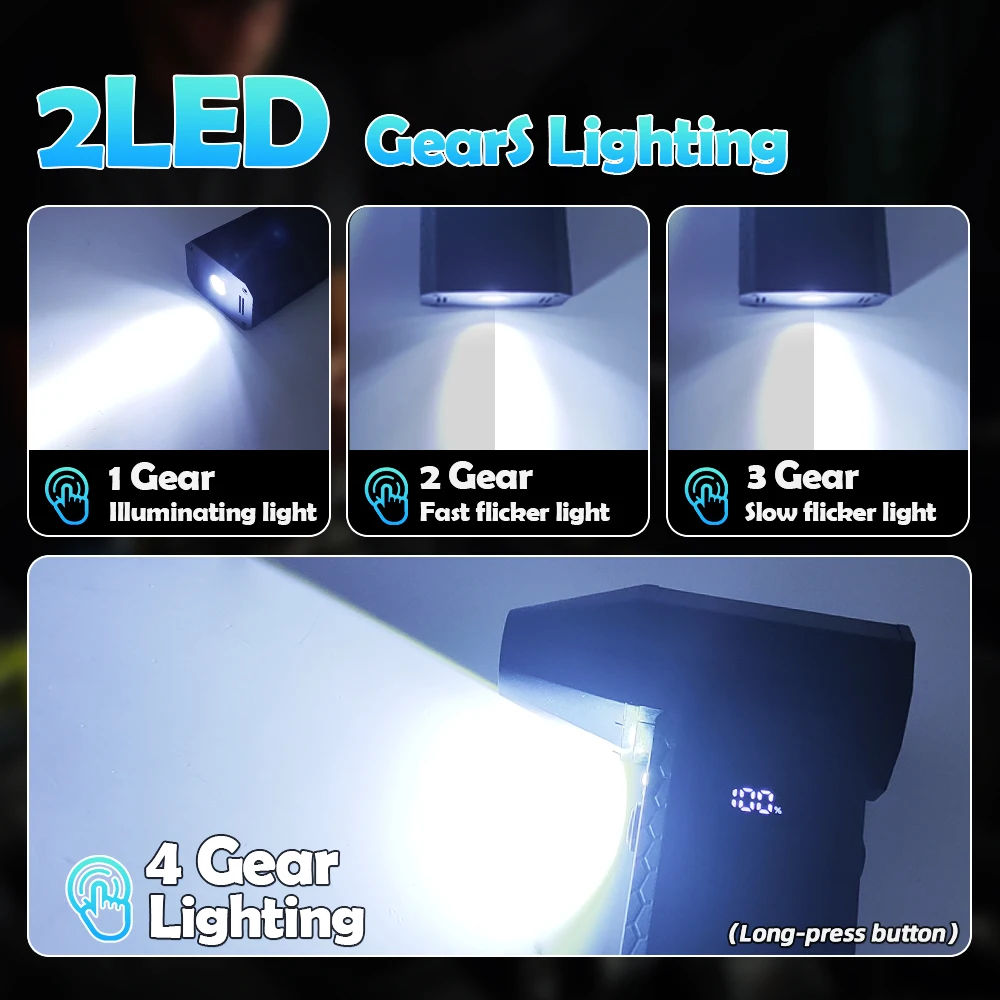 Persluchtstofdoek 4 versnellingen Verstelbaar 180000 RPM Elektrische turboblower met LED-licht Oplaadbare draadloze bladblazer voor reiniging