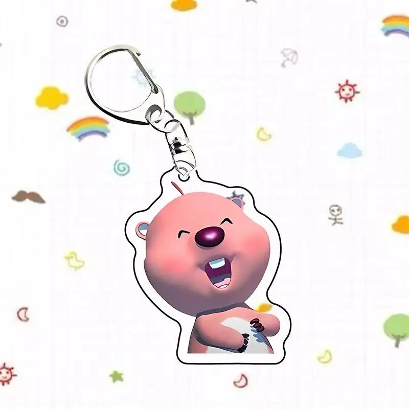 Novo loopy personalidade de alto valor criativo anime personagem periférico mochila pingente bonito kawaii dos desenhos animados acrílico chaveiro presente