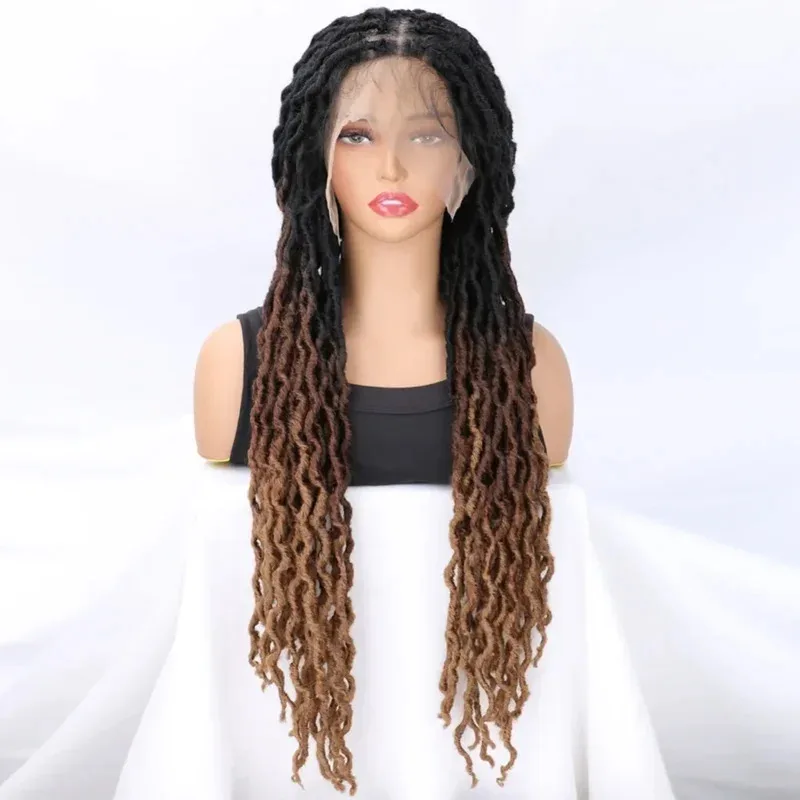 

Gypsy Box Braided Full 1B/4/27 Synthetic Afro Dreadlocks Wig For Black Women 30 Inch Transparent Lace Wigs;3'c,5.y;8'v,