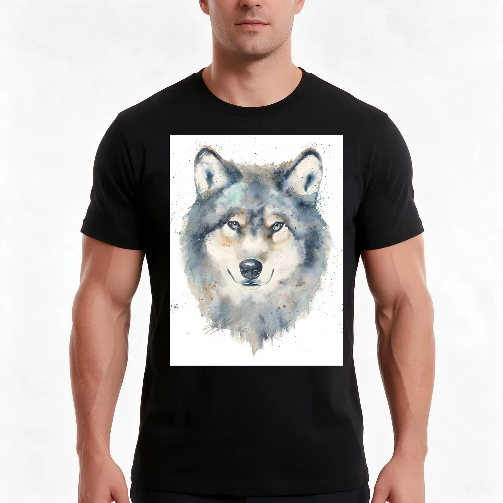 Wolf Stare T-Shirt Summer Casual Cotton Tee Oversized Streetwear Tops Vintage Graphic Print Loose Fit Short Sleeve