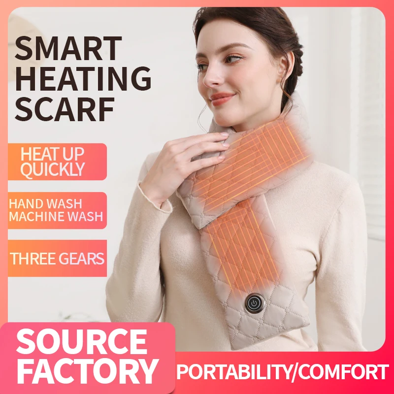 

Heated Scarf Winter Warm Three Temperature Levels USB Powered Requires Separate Battery Neck Warmer Comfortable Soft Fabric
