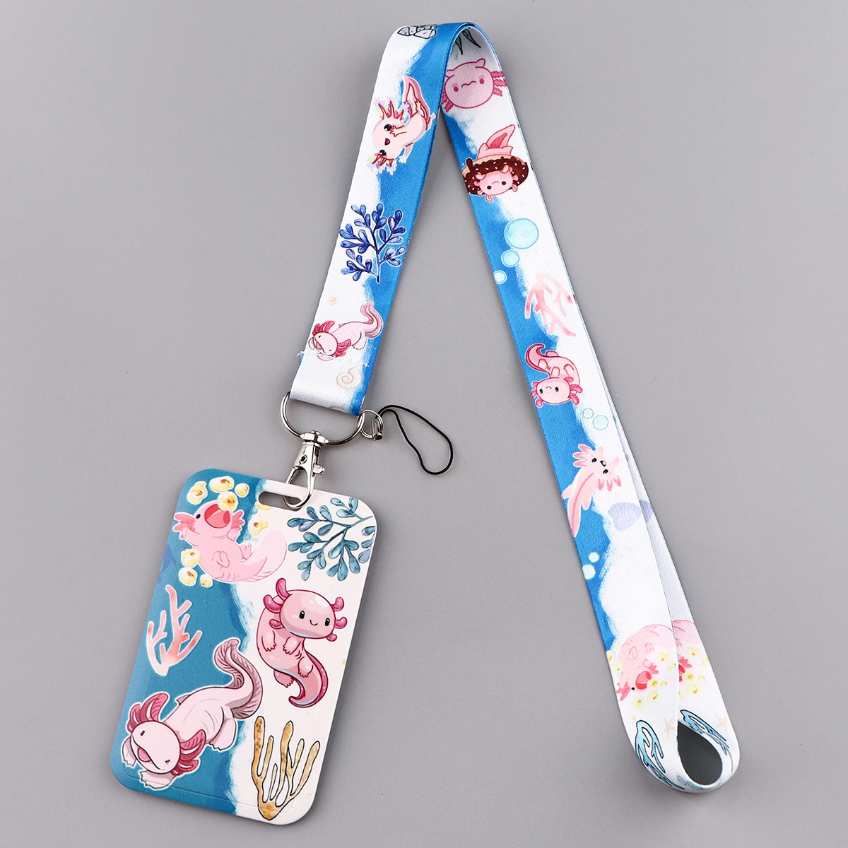 Cute Axolotl Lanyard Card Holder Neck Strap for key ID Card Phone Straps Badge Holder DIY Hanging Rope Neckband Accessories