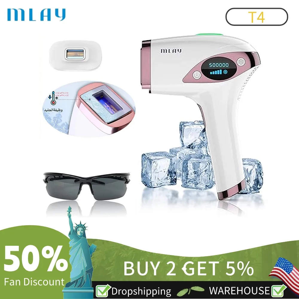 

MLAY T4 Ipl Laser Hair Removal Machine Women's Handheld Cold Hair Removal Machine Permanent Laser Suitable For Body Face Bikini