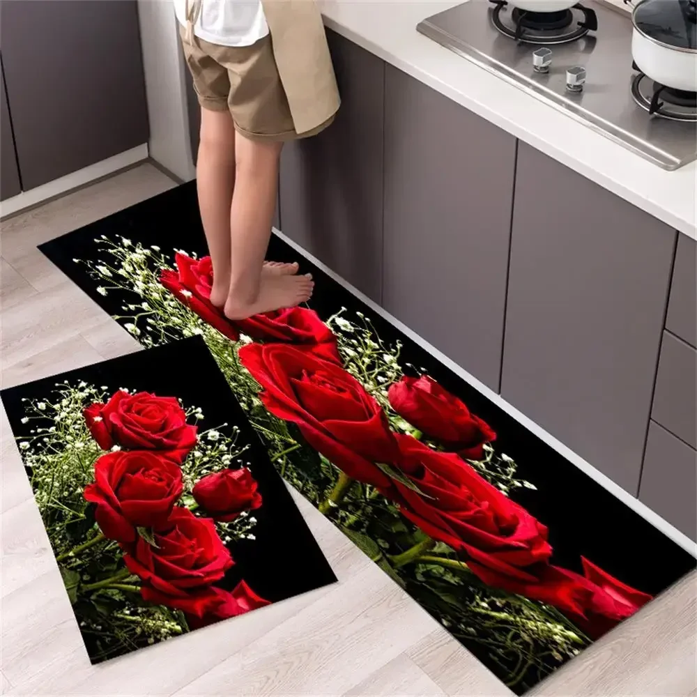 Tapis de cuisine pour sol, chambre à coucher, salon, longue zone de chevet, doux et lavable, antidérapant, paillasson d'entrée de salle de bain