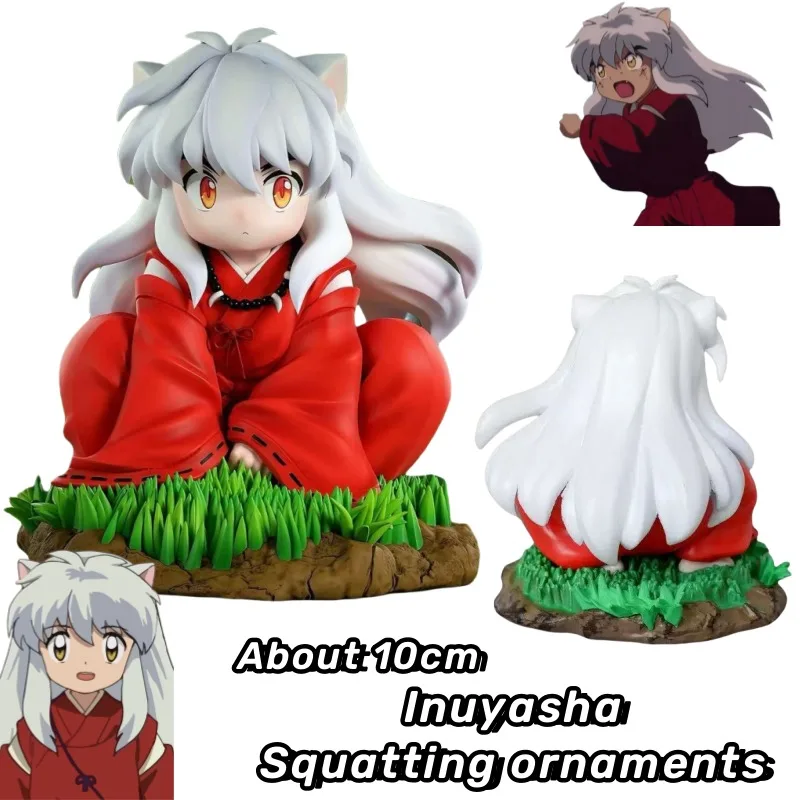 Inuyasha zweidimensionale Anime-Peripheriegeräte, kreative Kindheit, hockende Form, Desktop-Auto-Chassis, dekorative Ornamente, Geschenke