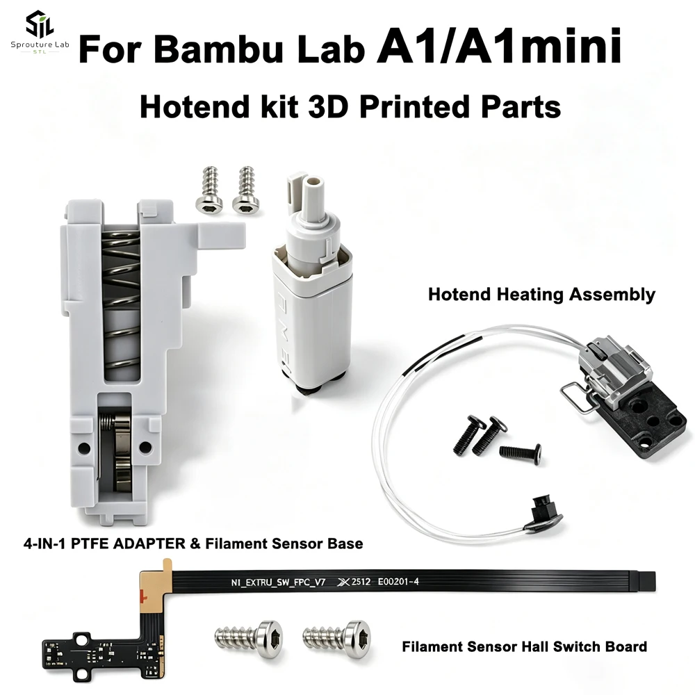 For Bambu Lab A1/A1mini Hotend Heating Assembly Kit High Temperature Resistance For Bambu Lab A1 Mini Bambulab Accessories