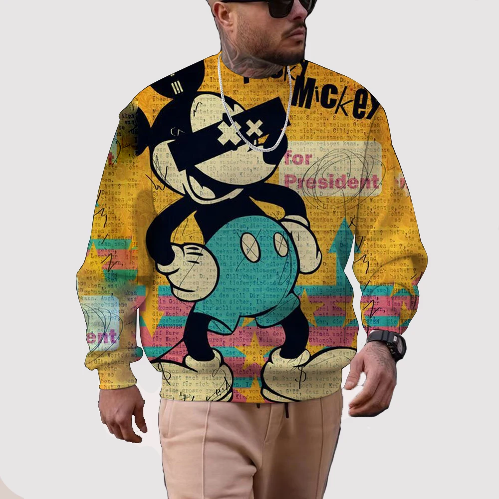 New Merry Christmas Disney Mickey Mouse Fall Harajuku Crew Neck Casual Women's/Men's Long Sleeve Sweatshirt Top Y2K.