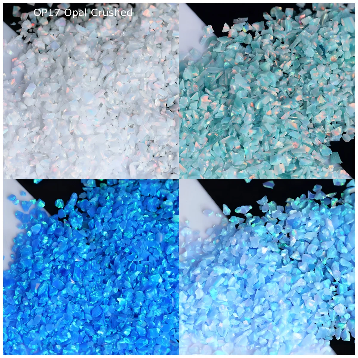 

(20g/Lot)Different Sizes and Colors Synthetic Fire Opal Crushed /Power For Fashion Nail Arting