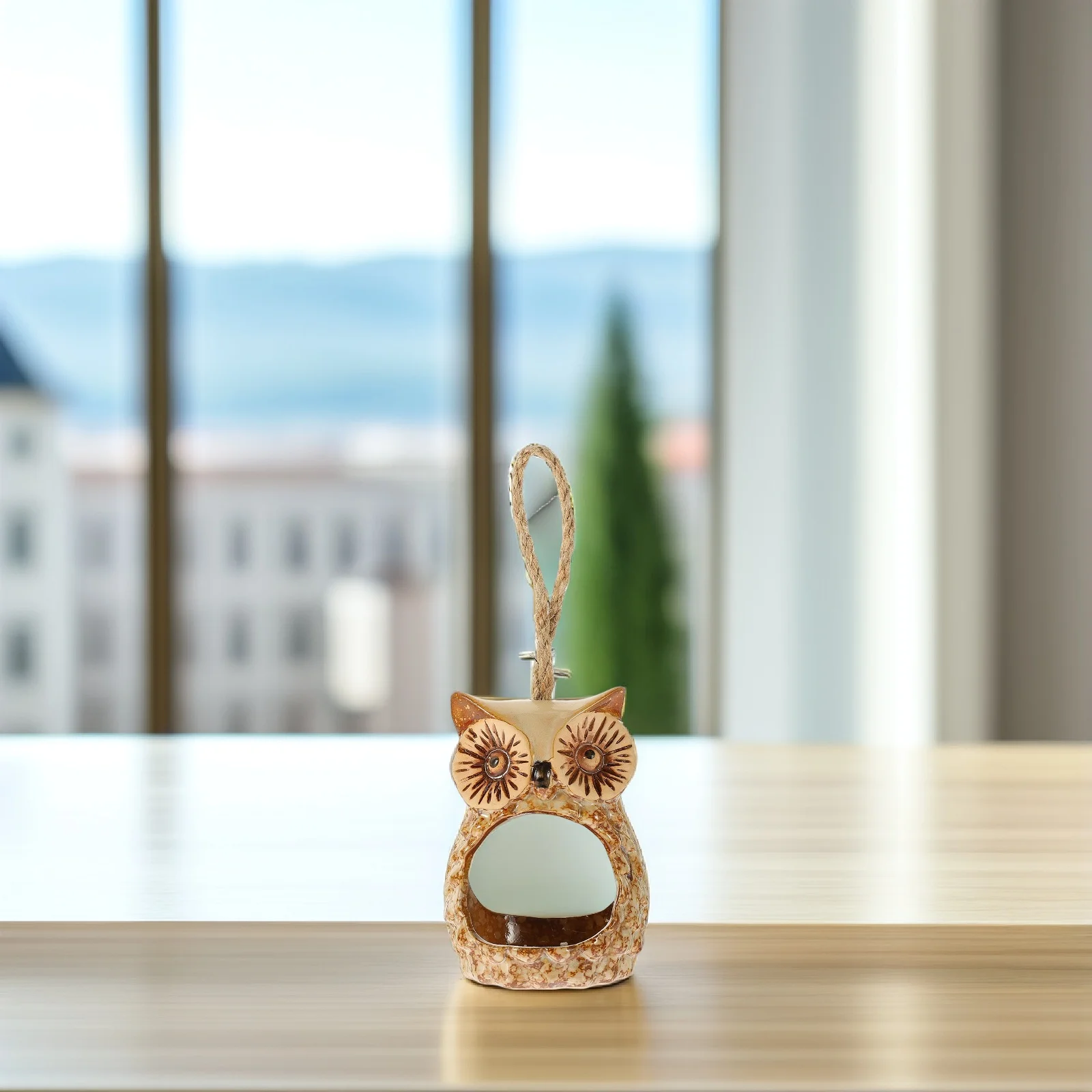 

Owl Design Hanging Flowerpot Durable Ceramic Hydroponic Plant Pot Small Succulent Flower Planter Home Garden Decoration