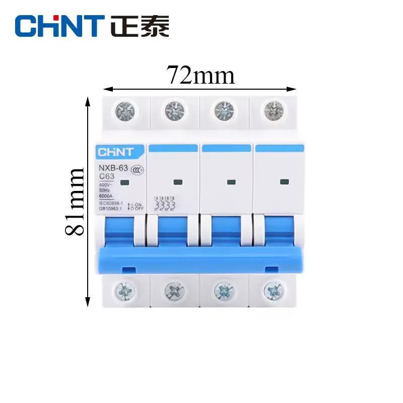 Chint 2P/3P/4P 10A-63A مفتاح هواء للحماية من التسرب - NXB-63 DZ47 قاطع دائرة مصغر منزلي