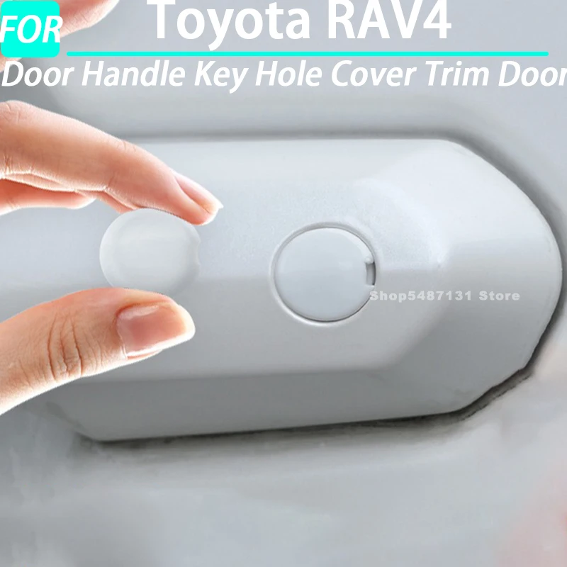 Car Door Handle Key Hole Cover Trim Door Lock Eyelet Sticker for Toyota RAV4 Exterior Accessories 2020-2022 2023 2024 2025
