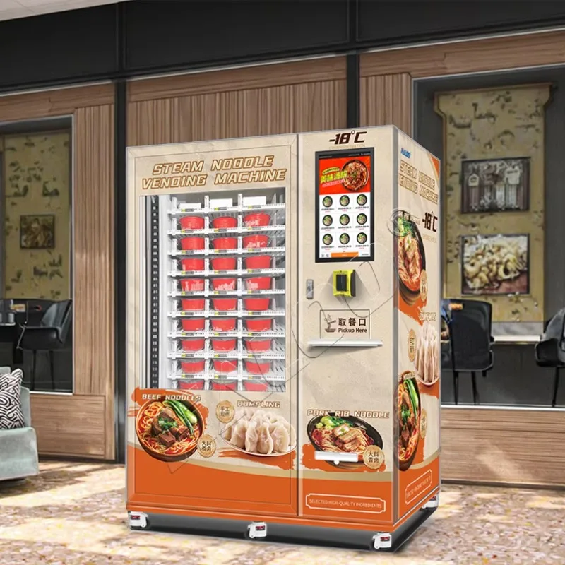 تخصيص آلة بيع المبيعات الساخنة للزلابية المعكرونة ريمون مع الفريزر وبخار الماء الساخن وظيفية مع SDK