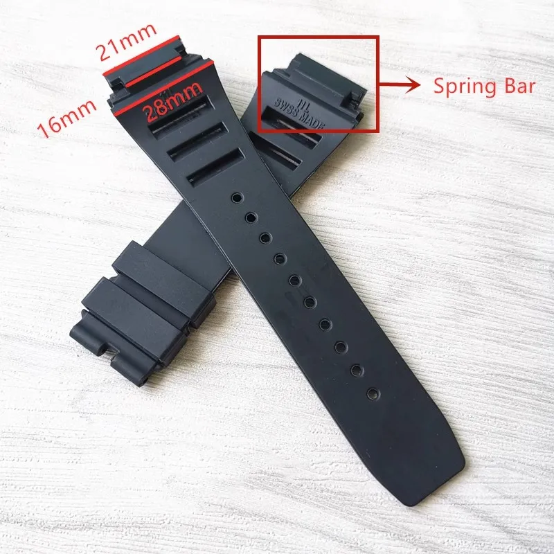 Silicone Watch Strap for Richard Mille Rm011 Strap Men\'s Waterproof Sweat-Proof Wear Ear style Mill Rubber Watchband 25mm