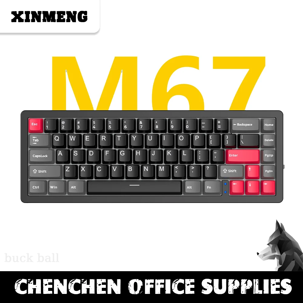 

XINMENG M67 Mechanical Gamer Keyboard 3 Mode Aluminium Gasket Keyboards Hot-swap 67Keys Gaming Customization Keyboard For Laptop