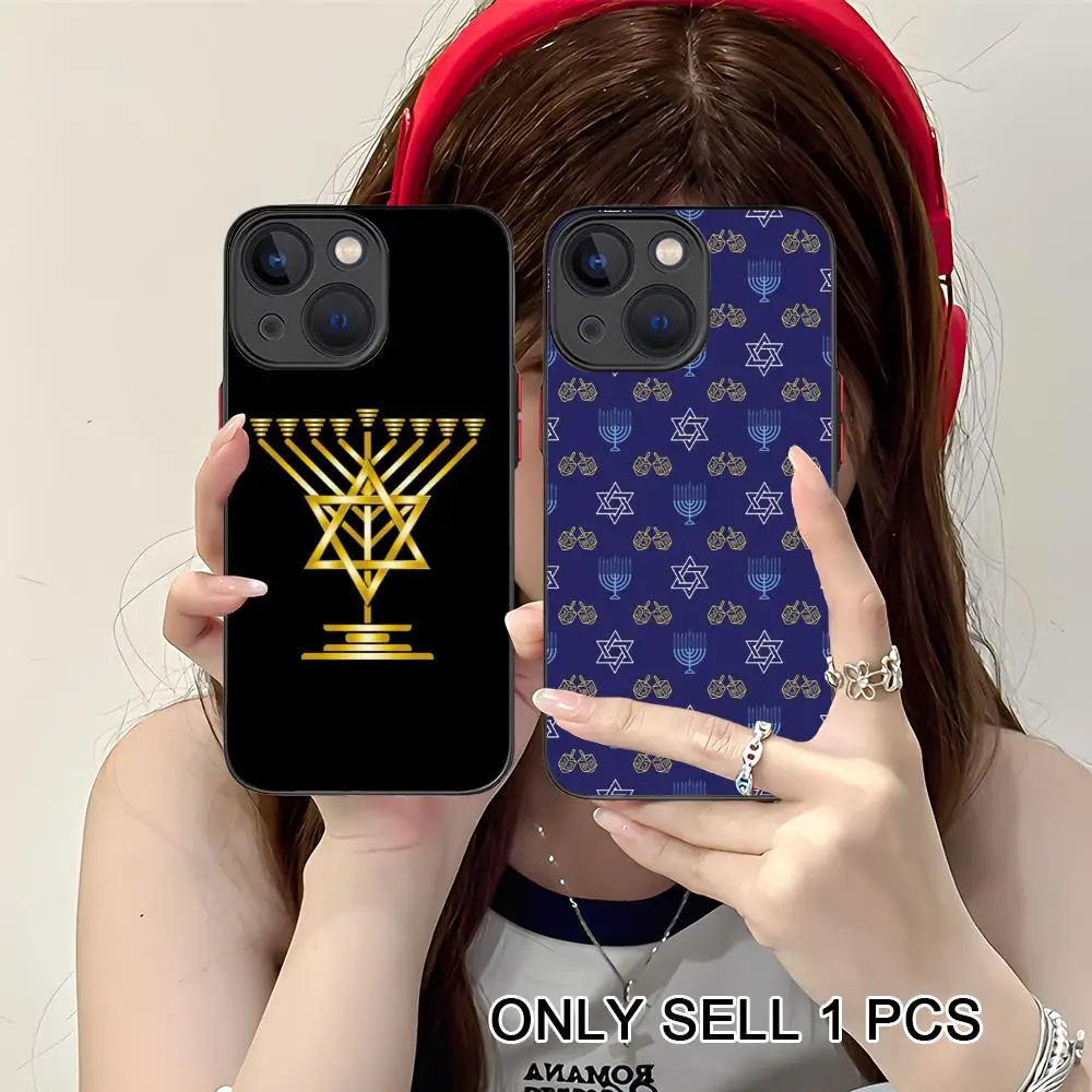 

Jewish Hanukkah Phone Case for iPhone 17 16 15 14 13 12 11 X XR XS Air Pro Max Plus Mini Skin Feel Cover