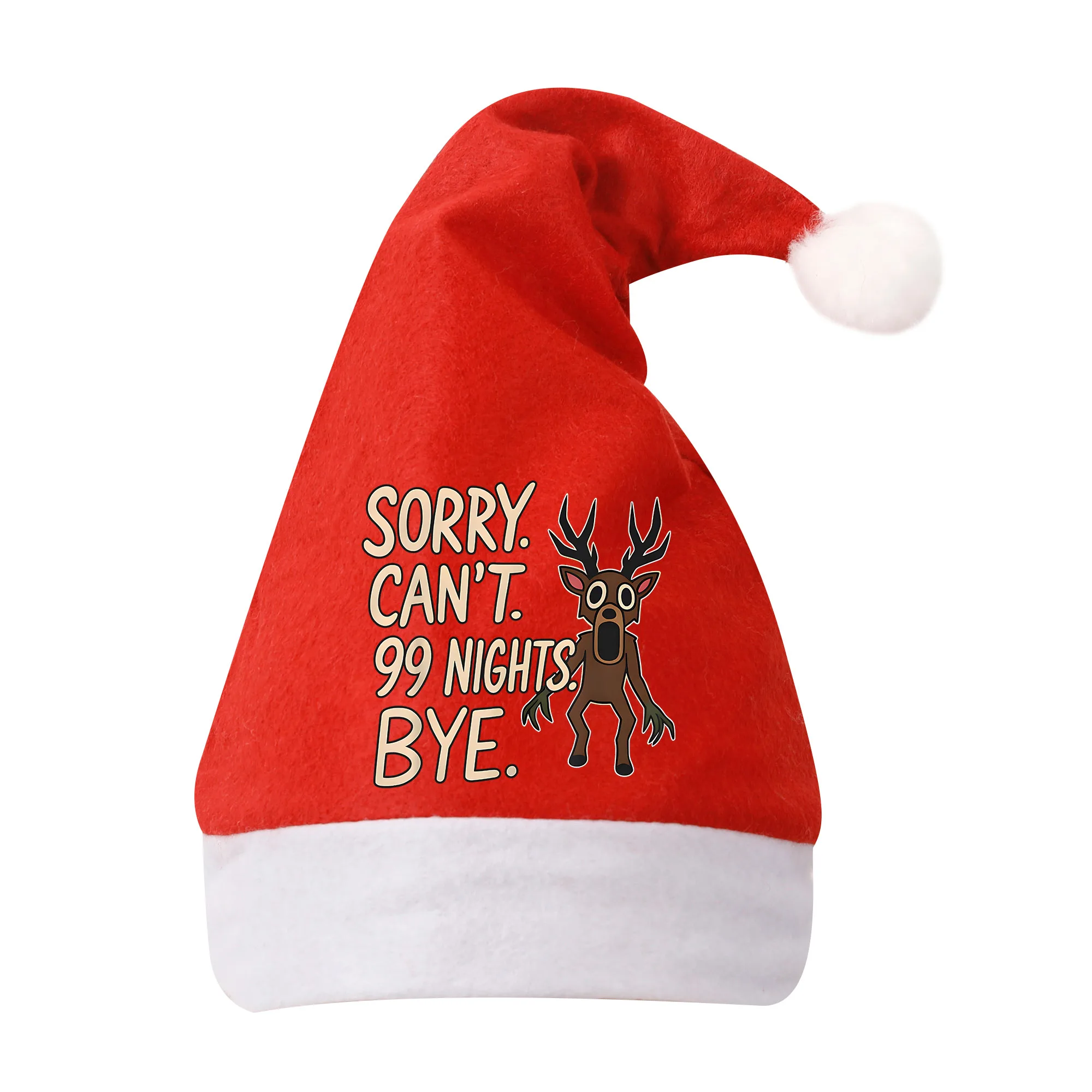 หมวกคริสต์มาส 99 คืนในป่า ของตกแต่งงานปาร์ตี้คริสต์มาส หมวกคริสต์มาสผ้ากำมะหยี่สีแดงหนา สำหรับผู้ใหญ่และเด็ก ของขวัญสำหรับเด็ก