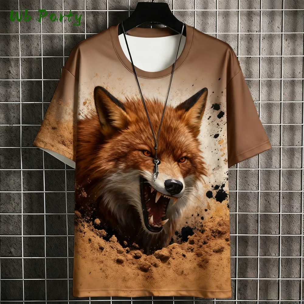 Fun animal pattern 3D printed summer men's T-shirt for street casual, quick-drying, sporty and relaxed loose short-sleeved top