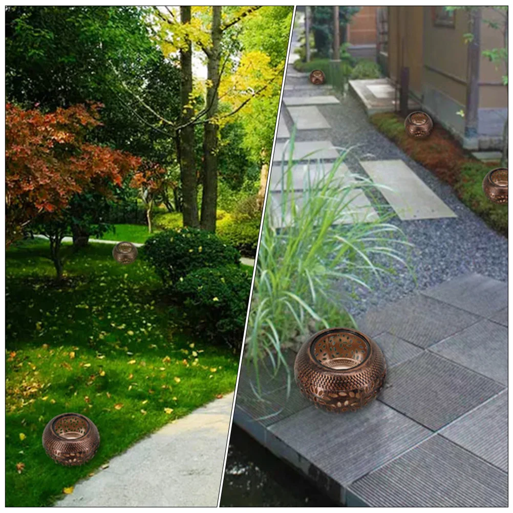 

1pc Metal Decorative Light Iron Craft Hollowed-Out Led Lawn Lamp For Garden Yard Park Outdoor Lighting Decor