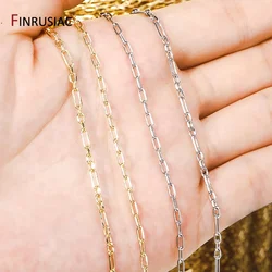 Wholesale 14K Gold Plated Brass Square Thin Chains Spool Chains For DIY Necklace Bracelet Supplies Jewelry Making Findings