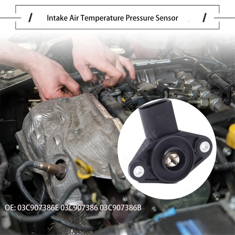 03C907386E Intake Air Temperature Pressure Sensor 03C907386 03C907386B For Audi A3 A4 A5 A6 A7 A8 Q5 Q7 R8 SKODA VW EOS Golf