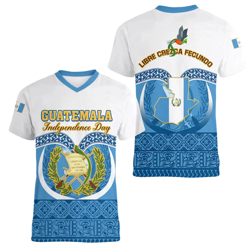 

New Fashion Guatemala Flag 3d Print Men's GT National Emblem Graphic T-Shirt Short Sleeve Men's Clothing Street Oversized Top