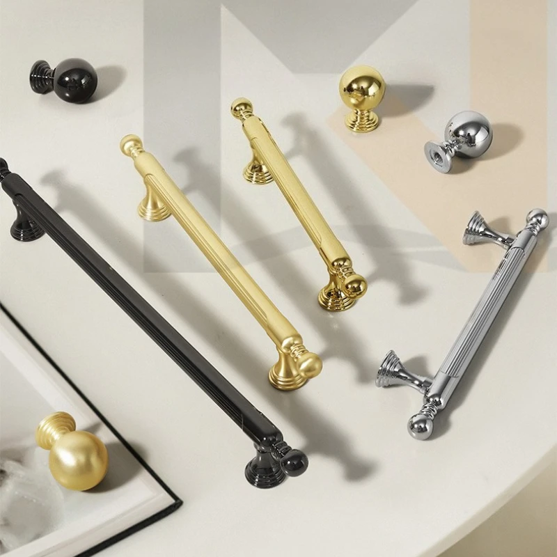 French-style luxury high-end cabinet door handles, modern minimalist wardrobe, cabinet, and drawer handles furniture accessories