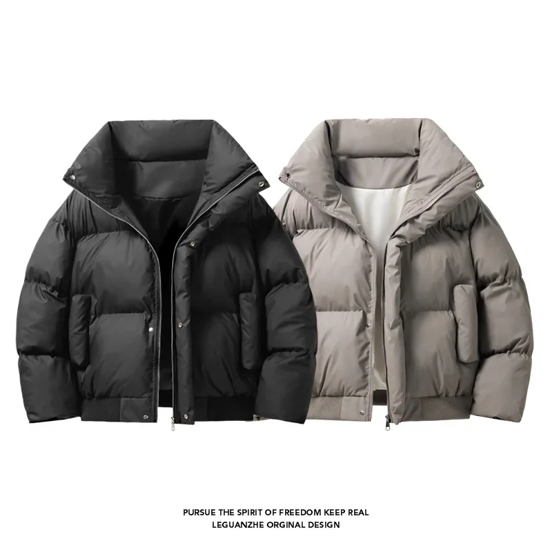 

Men Jacket Outdoor Winter Jacket Men Cotton Lined Puffer Jackets Men High Neck Parka Stand Collar Winter Warm Coats Men Clothing